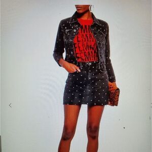 CURRENT/ELLIOTT The 5 pocket polka dot mini skirt